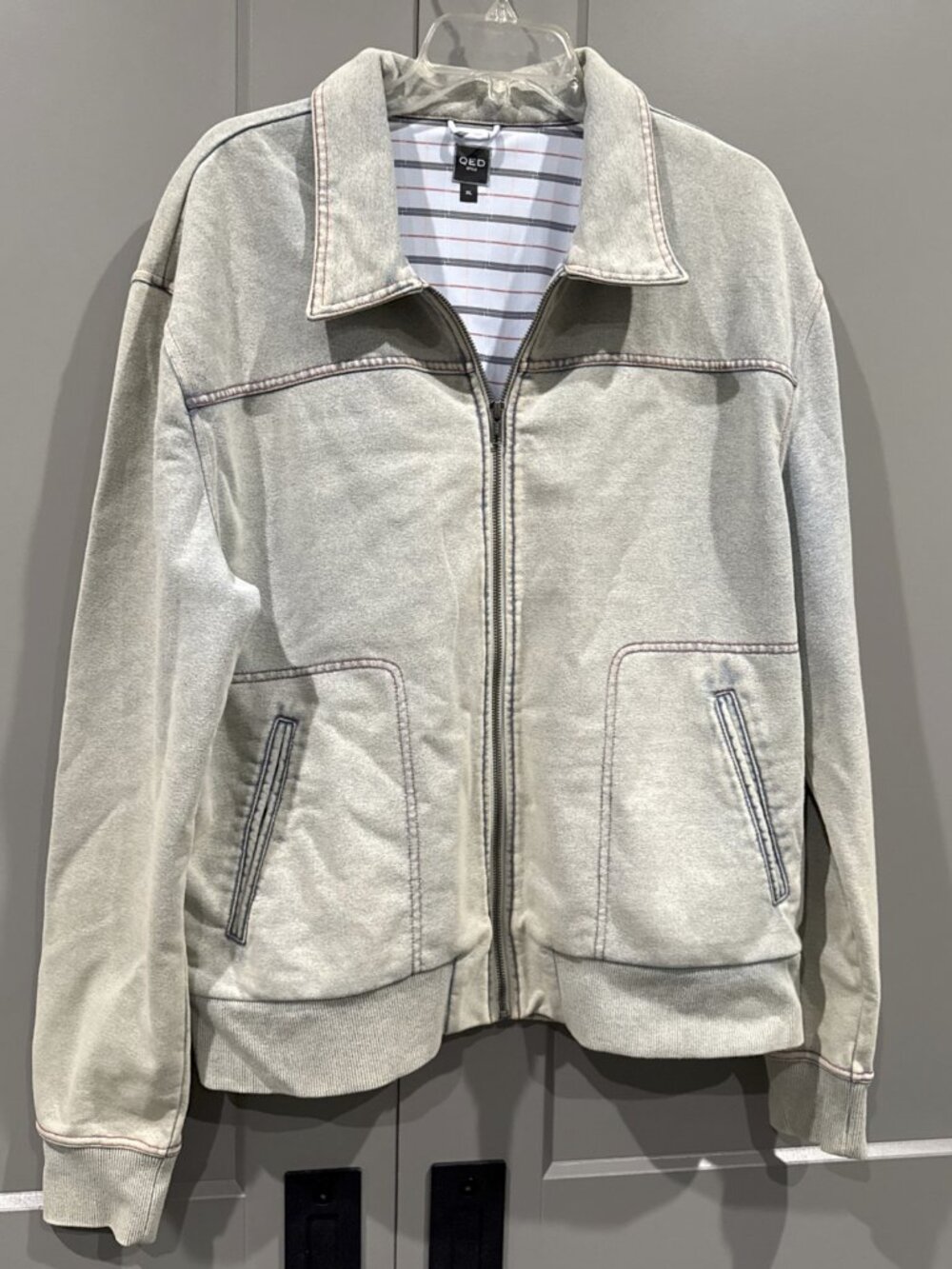 Vintage QED Indigo/Faded denim zip-up Jacket XL